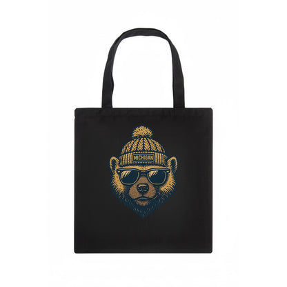Ann Arbor Wolverine wearing Michigan bea - Tote Bag - dark