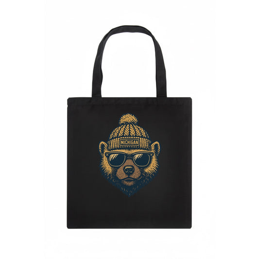 Ann Arbor Wolverine wearing Michigan bea - Tote Bag - dark
