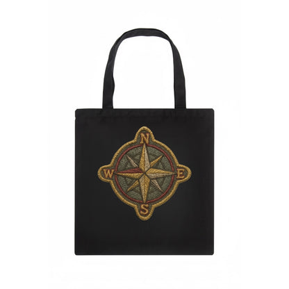 Compass rose with cardinal directions - explorer symbol - Tote Bag - dark