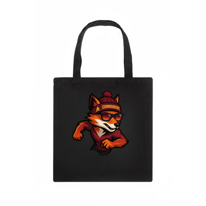 Washington Fox wearing Commanders beanie with Capitol patch and wayfarer sunglasses - Tote Bag - dark