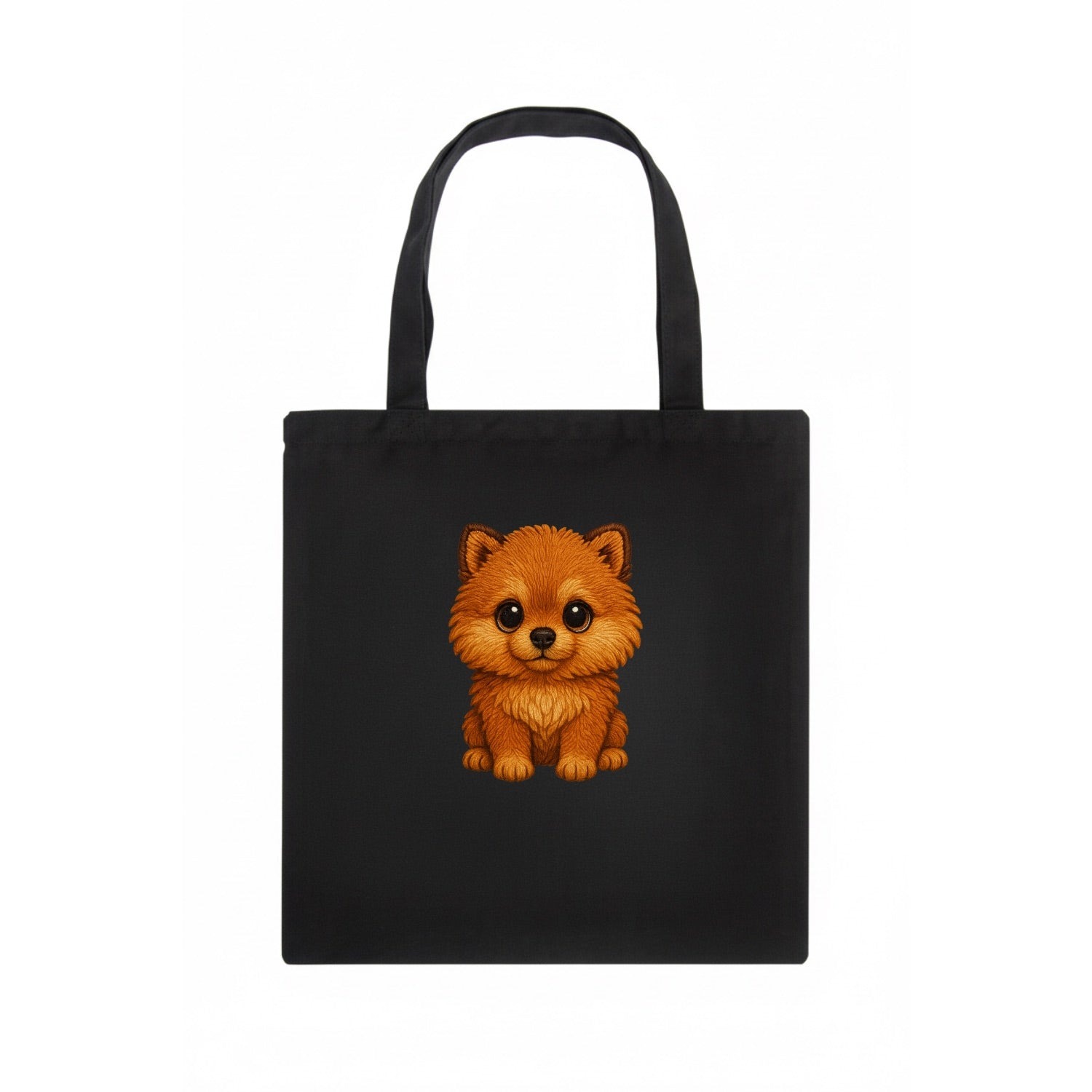 Baby Pomeranian Puppy - fluffy orange ball, fox face, tiny body, bright eyes, - Tote Bag - dark