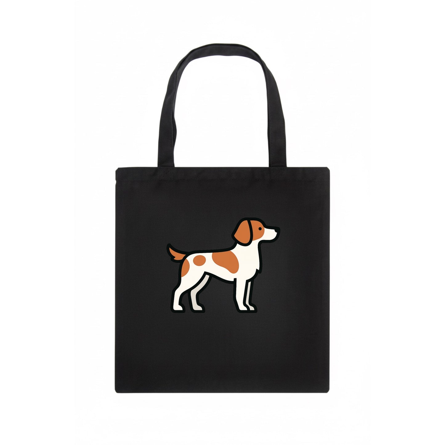 Brittany Spaniel - Orange and white flat side profile - Tote Bag - dark