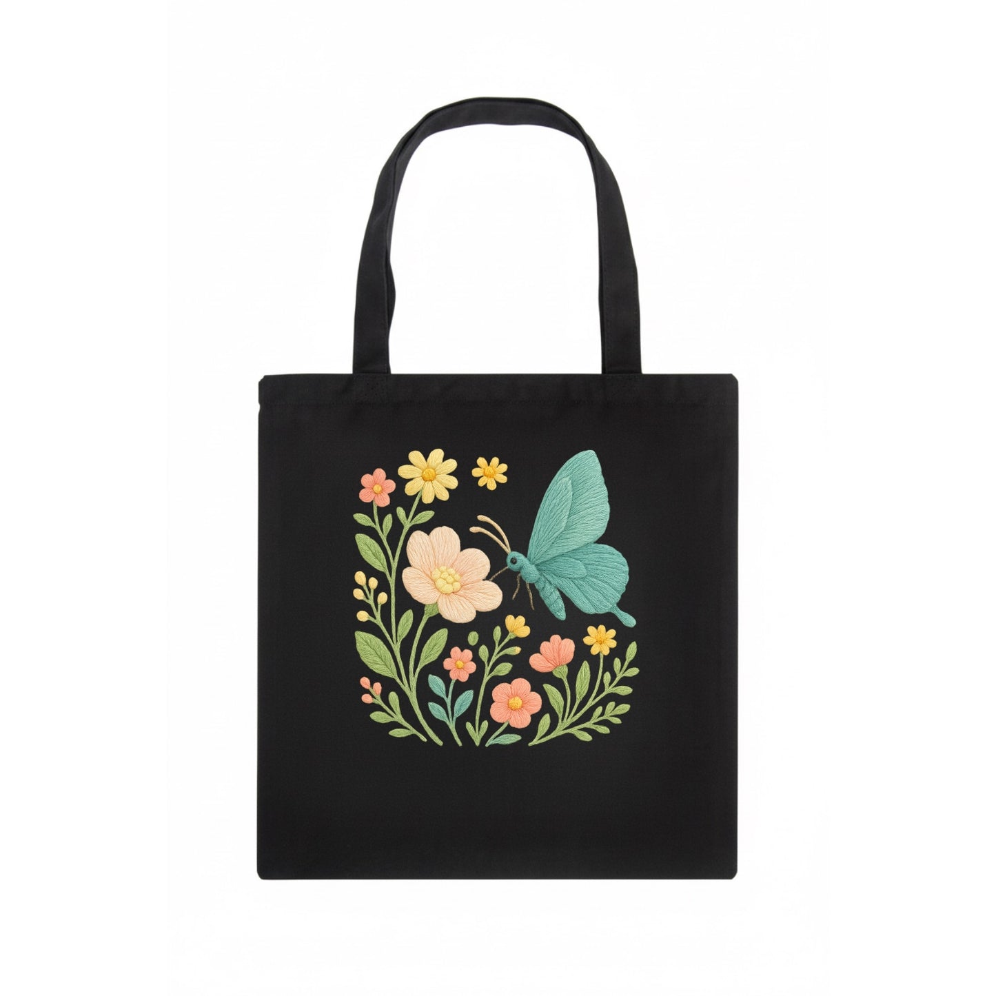 Mint Night Butterfly - Tote Bag - dark