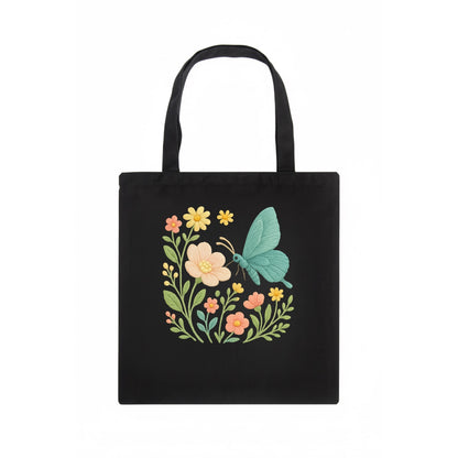 Mint Night Butterfly - Tote Bag - dark