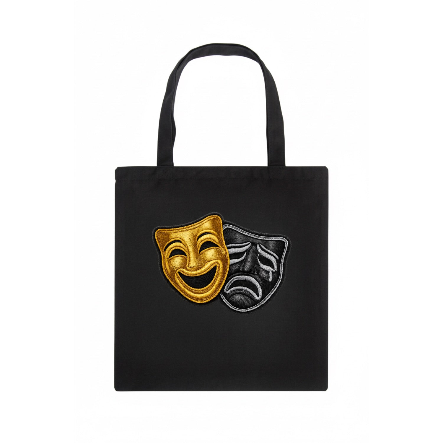 BROADWAY MASKS - comedy tragedy masks in gold and black , theater - Tote Bag - dark