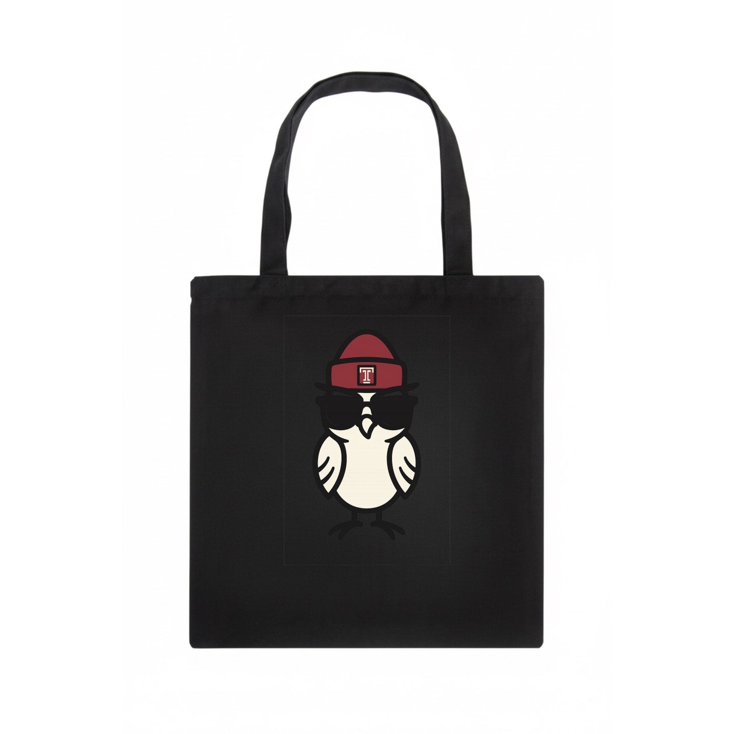 Philadelphia Owl wearing Temple beanie with T patch - Tote Bag - dark