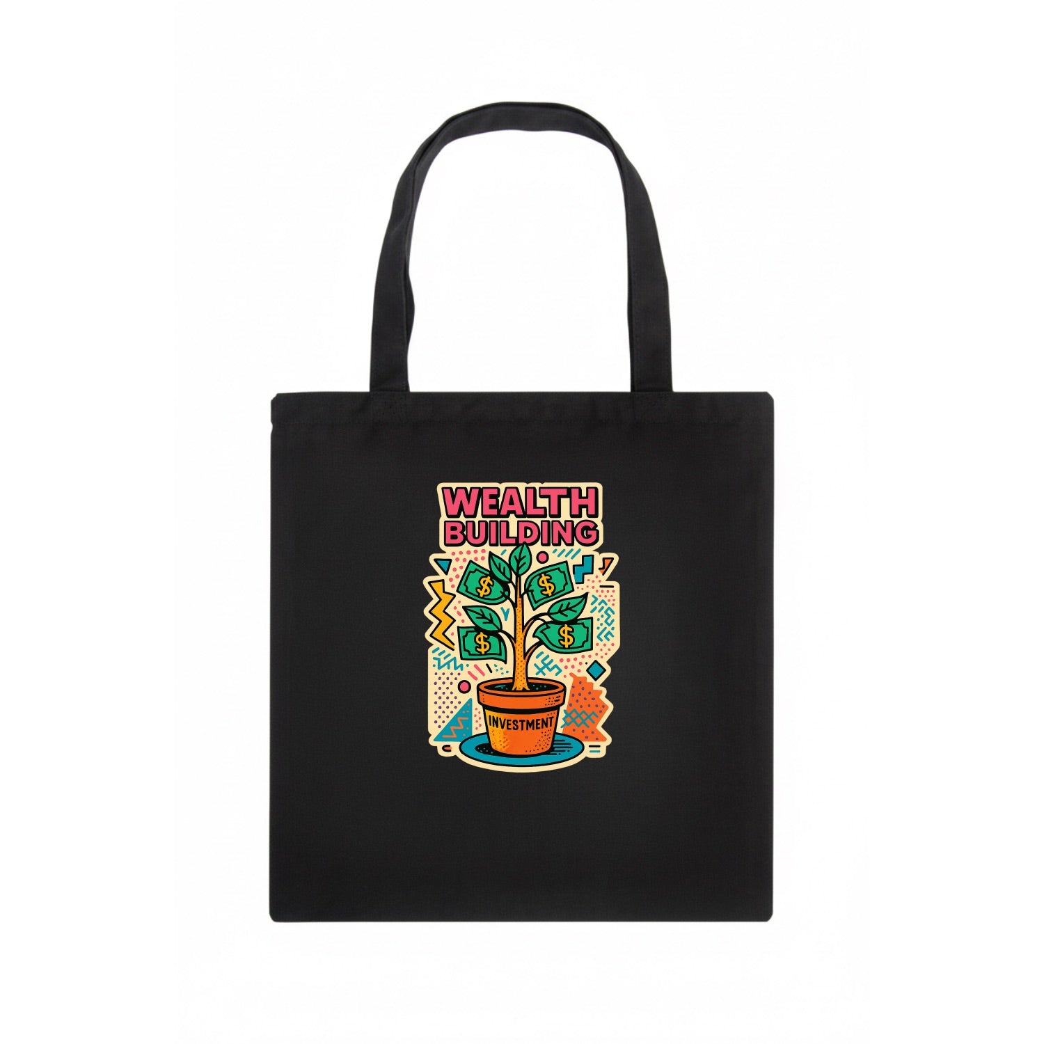 Money tree growing from investment pot - financial independence journey, wealth building - Tote Bag - dark