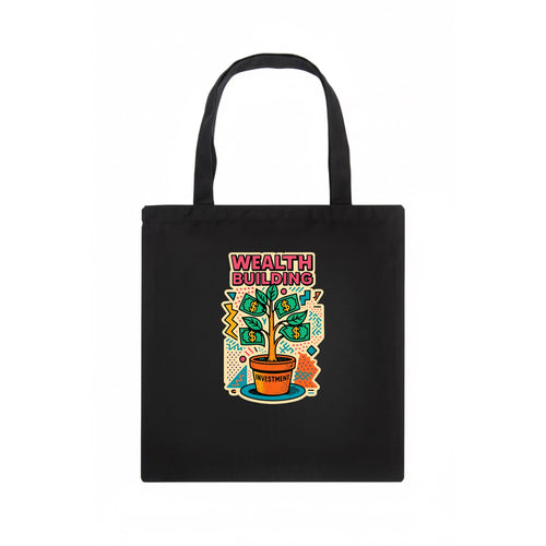 Money tree growing from investment pot - financial independence journey, wealth building - Tote Bag