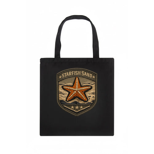 STARFISH SAND - sea star in orange and tan , beachcomber - Tote Bag
