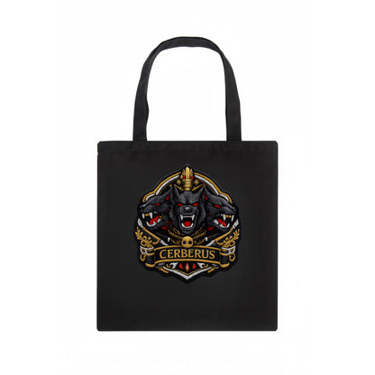 CERBERUS THREE HEADS - triple hound in black and red , underworld - Tote Bag - dark
