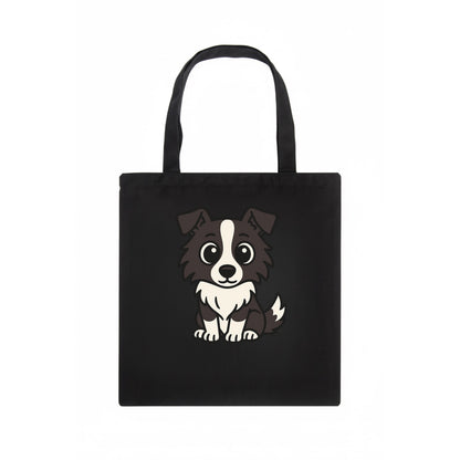 Border Collie - Intense stare sitting pose - Tote Bag - dark
