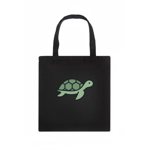 Sea Turtle - Green with shell pattern flat side profile - Tote Bag