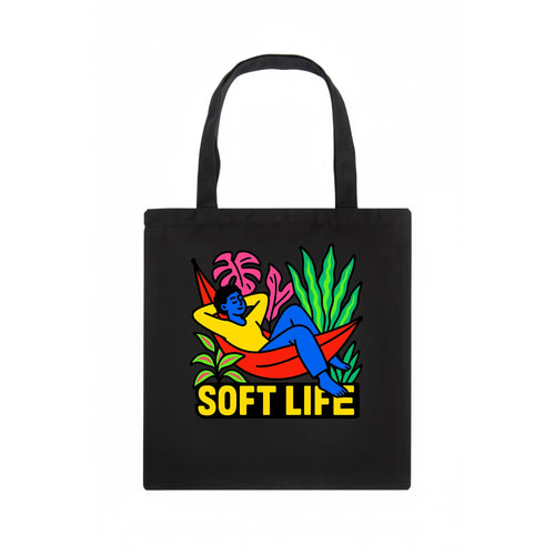 Person relaxing in hammock with plants - soft life aesthetic, peaceful living goals - Tote Bag