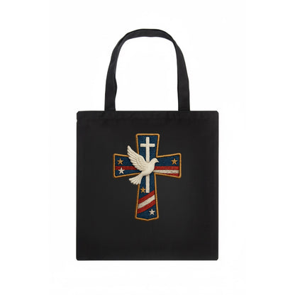 Dove and Cross  - Tote Bag - dark
