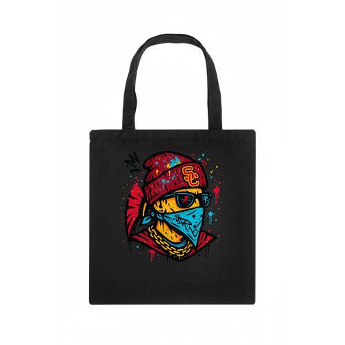 Los Angeles Trojan wearing USC beanie with SC patch - Tote Bag