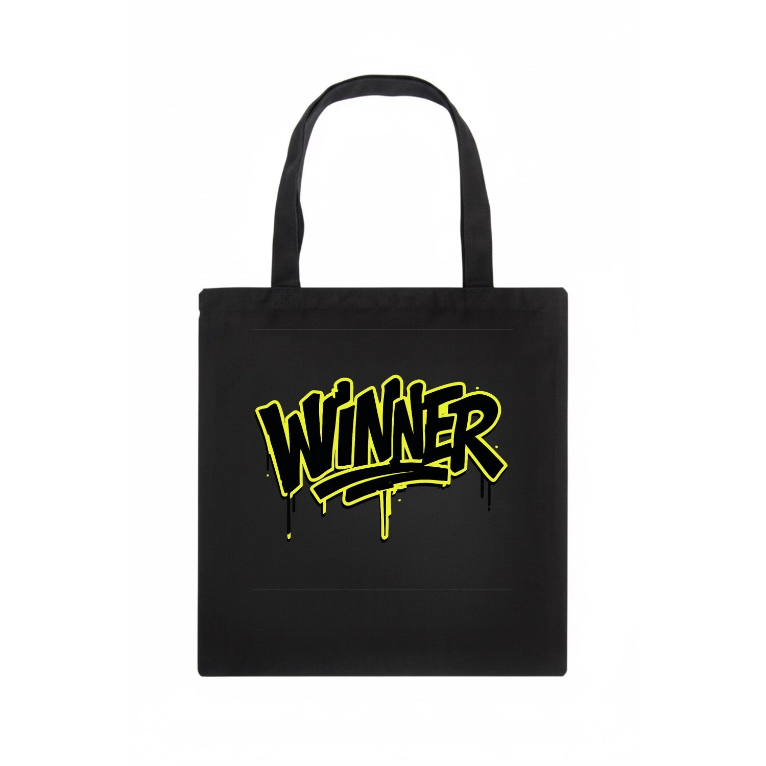 Bold typography design - "WINNER" - victorious mindset, champion - Tote Bag - dark