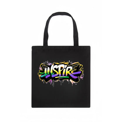 Bold typography design - "INSPIRE" - motivating others, being the spark - Tote Bag - dark