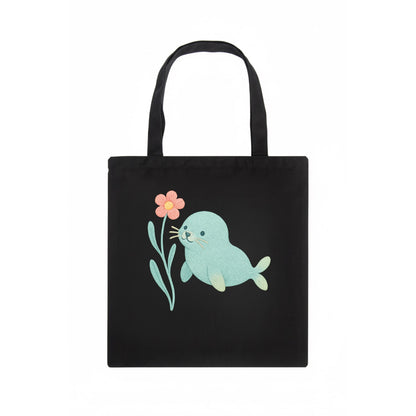 Mint Seal Pup - Tote Bag - dark