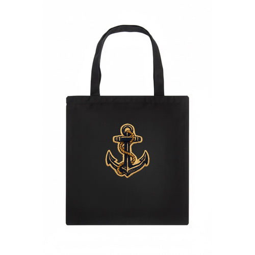 ANCHOR ROPE - classic anchor with rope in navy and gold , sailor - Tote Bag