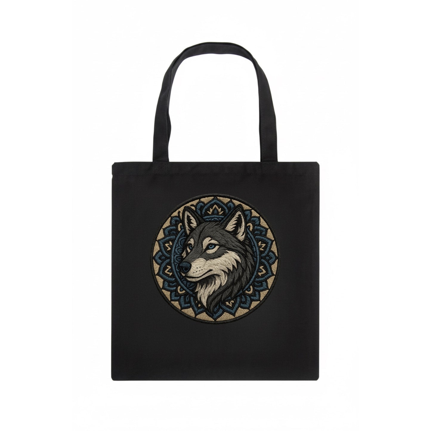 Mandala Wolf Pattern  - Tote Bag - dark