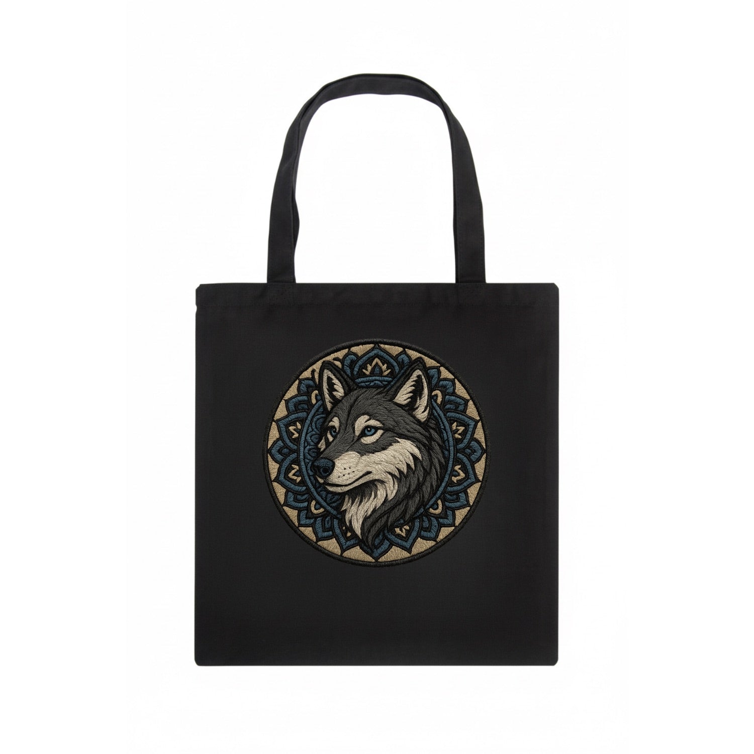 Mandala Wolf Pattern  - Tote Bag - dark