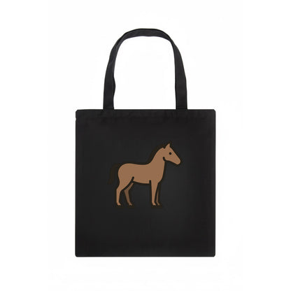 Horse - Brown standing pose flat side profile - Tote Bag - dark