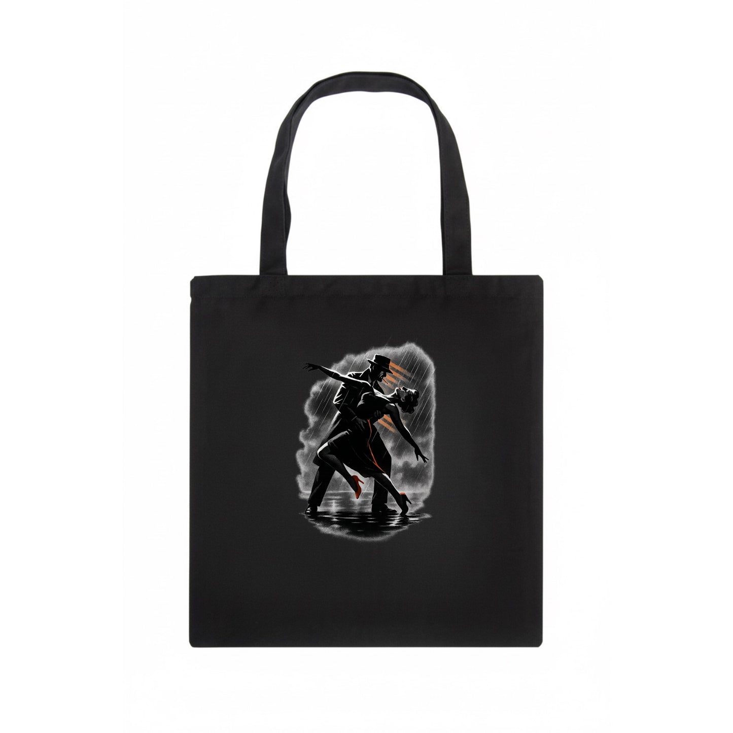 romantic dance pose with woman lifted in the air at lakeside - Tote Bag - dark