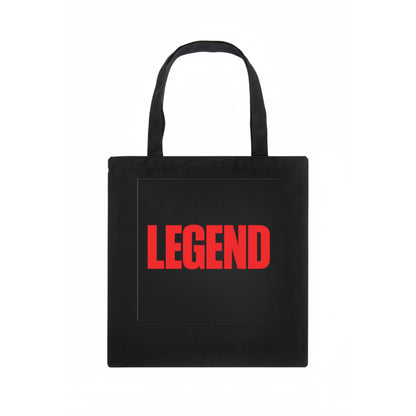 Bold typography design - "LEGEND" - remarkable person, iconic status - Tote Bag - dark