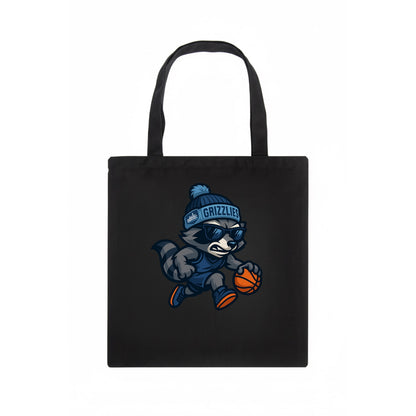 Memphis Raccoon wearing Grizzlies beanie with riverboat patch and wayfarer sunglasses - Tote Bag - dark