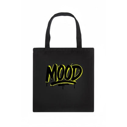 Bold typography design - "MOOD" - current state, feeling it - Tote Bag - dark