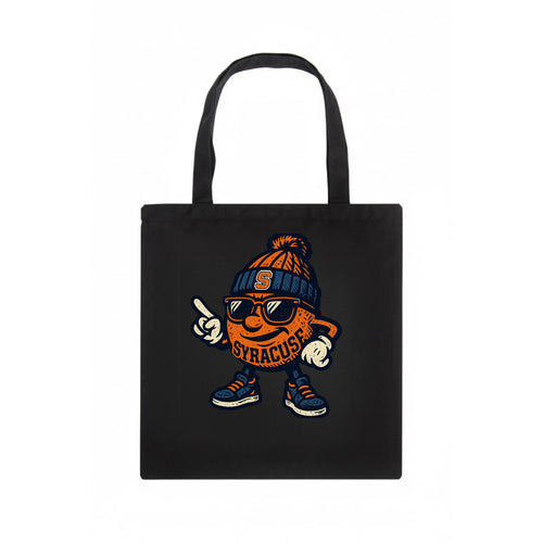 Syracuse Orange wearing Syracuse beanie with S patch - Tote Bag