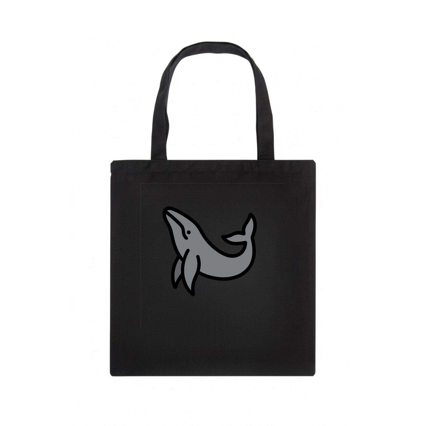 Humpback Whale - Gray breaching pose flat side profile - Tote Bag - dark