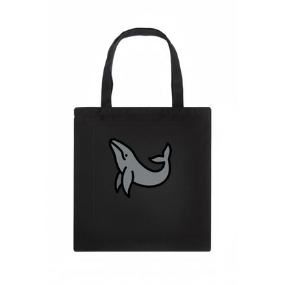 Humpback Whale - Gray breaching pose flat side profile - Tote Bag - dark