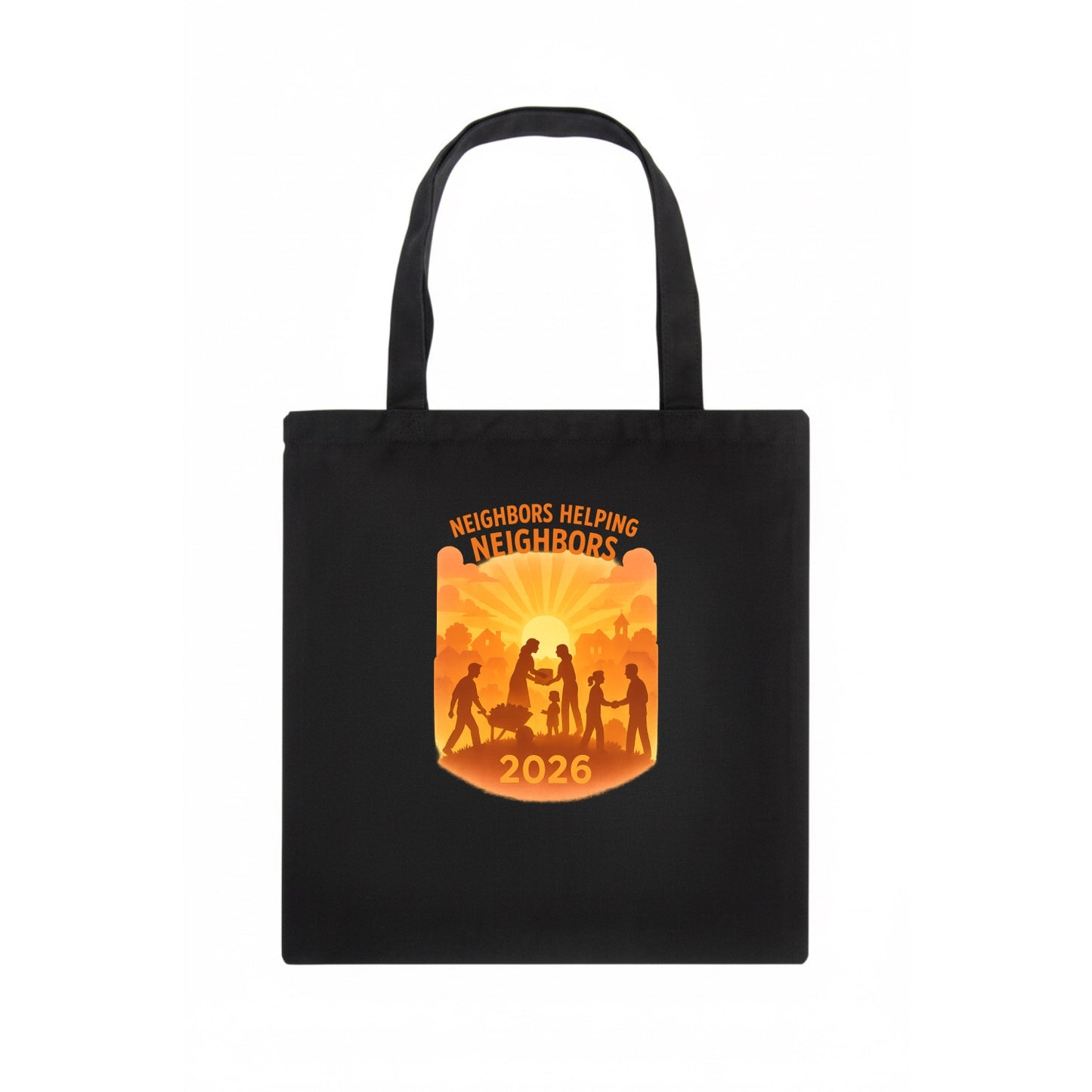 Local communities thriving with shared resources - "Neighbors Helping Neighbors" - - Tote Bag - dark
