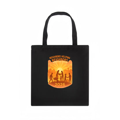Local communities thriving with shared resources - "Neighbors Helping Neighbors" - - Tote Bag - dark