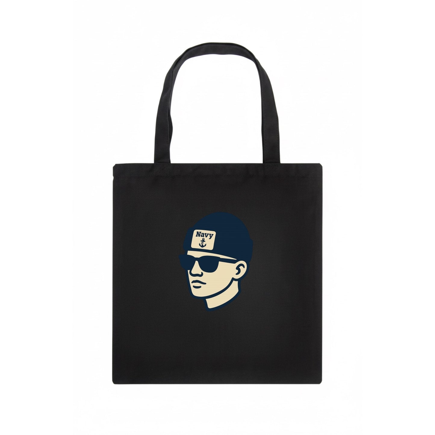 Annapolis Midshipman wearing Navy beanie with anchor patch - Tote Bag - dark