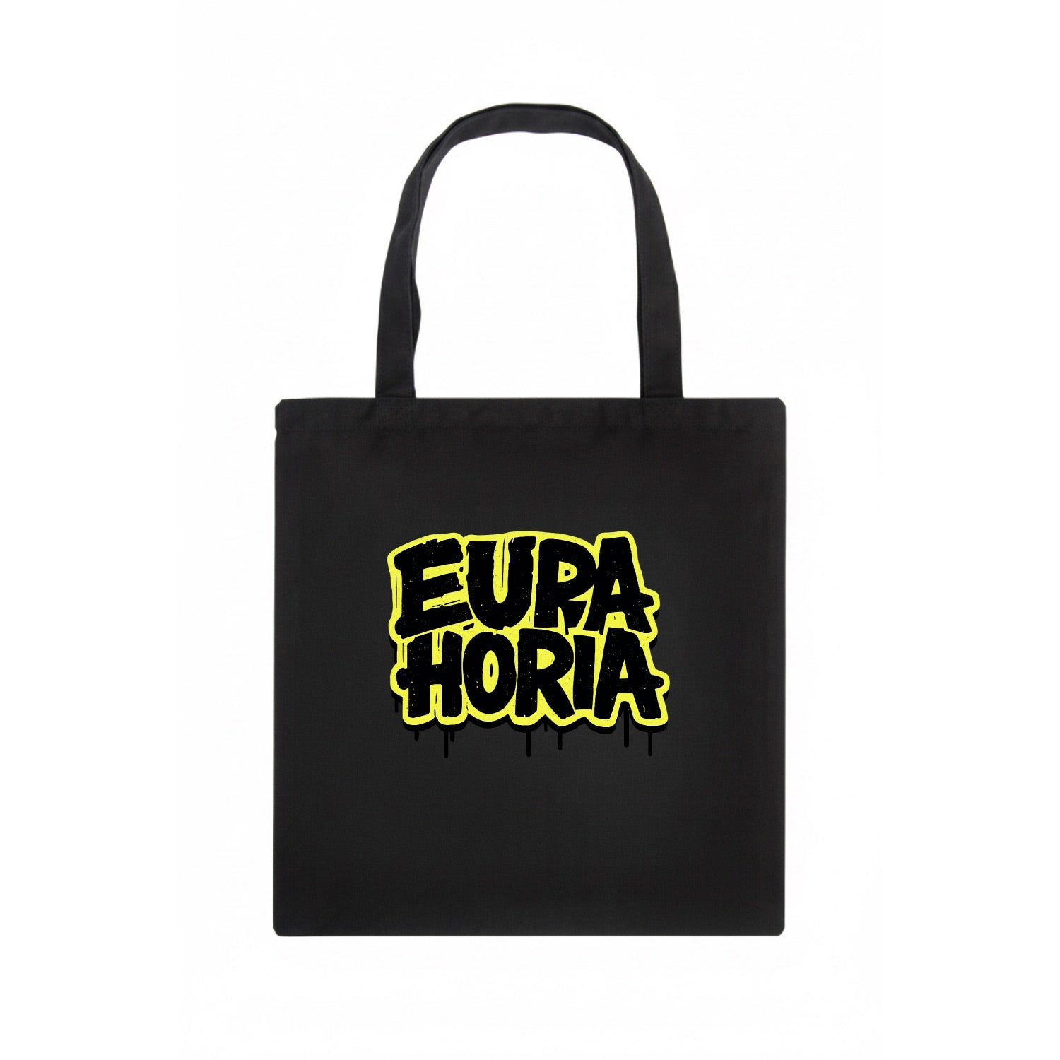 Bold typography design - "EUPHORIA" - intense happiness, ecstasy - Tote Bag - dark
