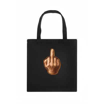 MIDDLE FINGER - hand gesture in skin tone , attitude - Tote Bag - dark