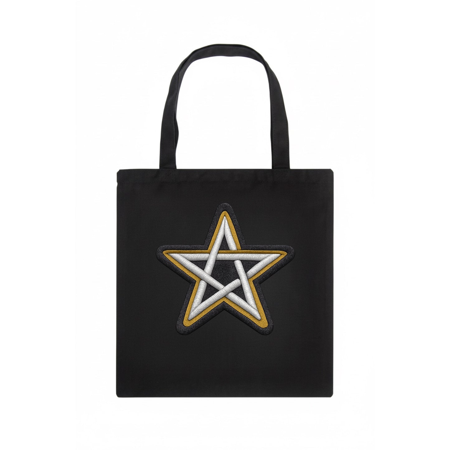 PENTAGRAM STAR - five point star in silver , protection - Tote Bag - dark