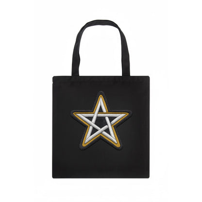 PENTAGRAM STAR - five point star in silver , protection - Tote Bag - dark