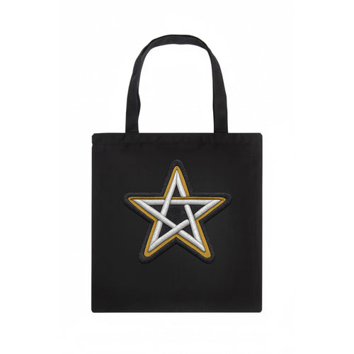 PENTAGRAM STAR - five point star in silver , protection - Tote Bag