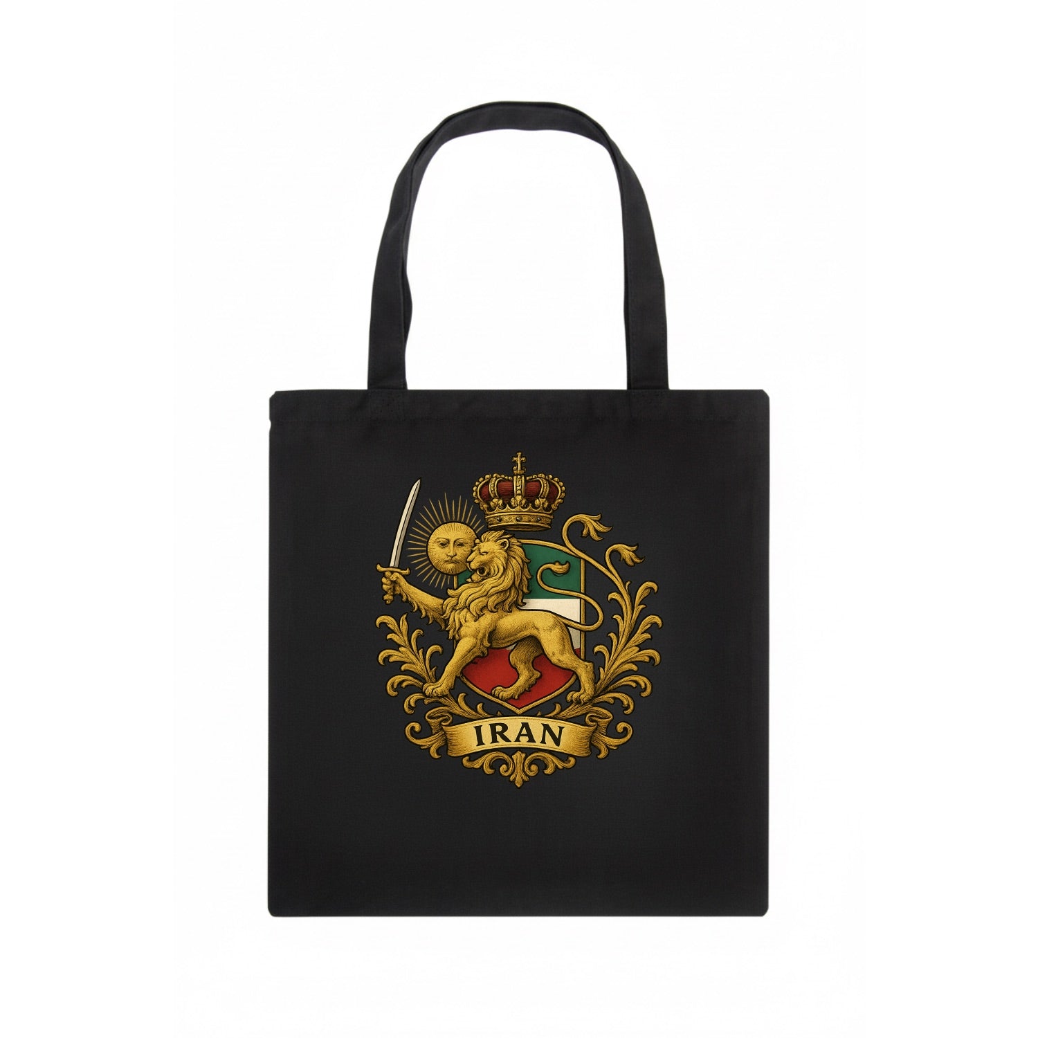 Royal Iran Coat Of Arms - Tote Bag - dark