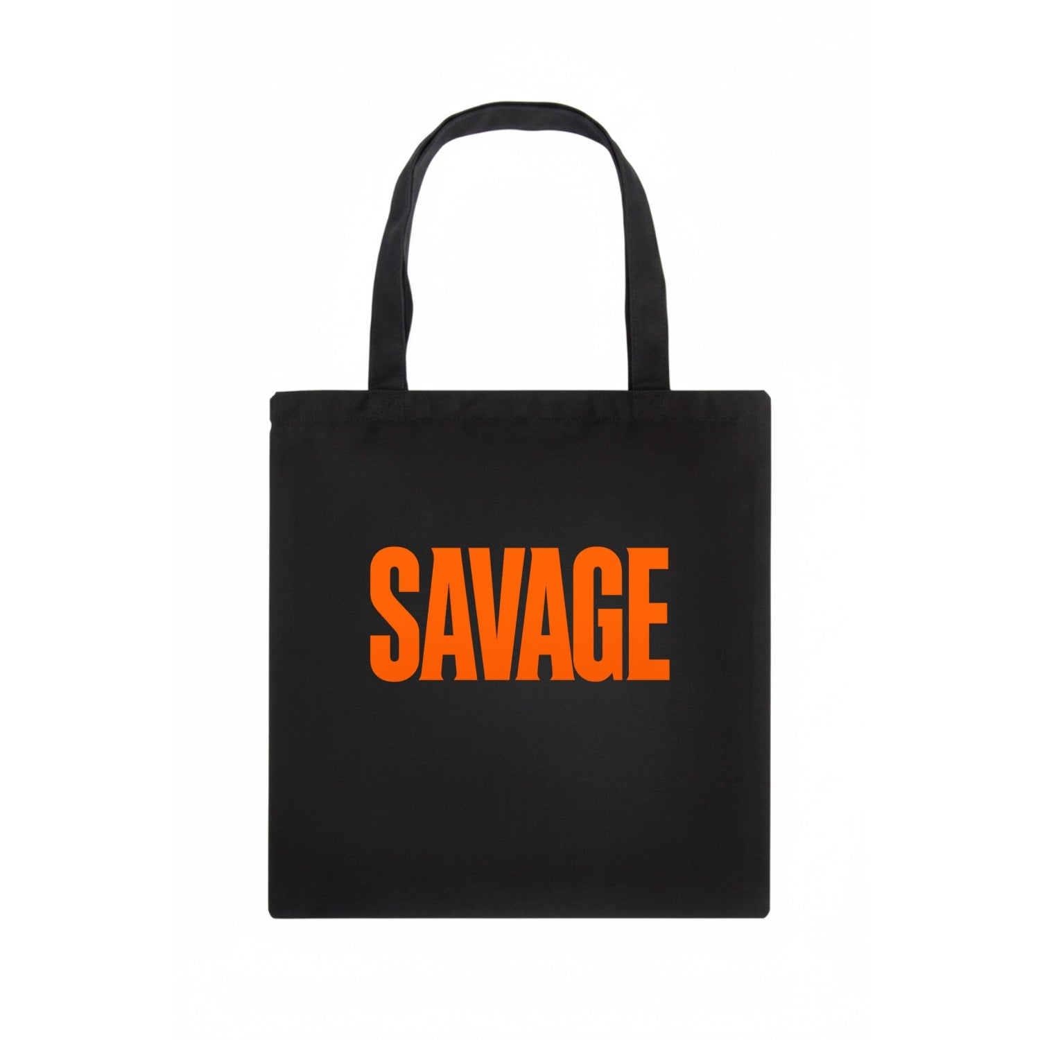 Bold typography design - "SAVAGE" - fierce attitude, taking no prisoners - Tote Bag - dark
