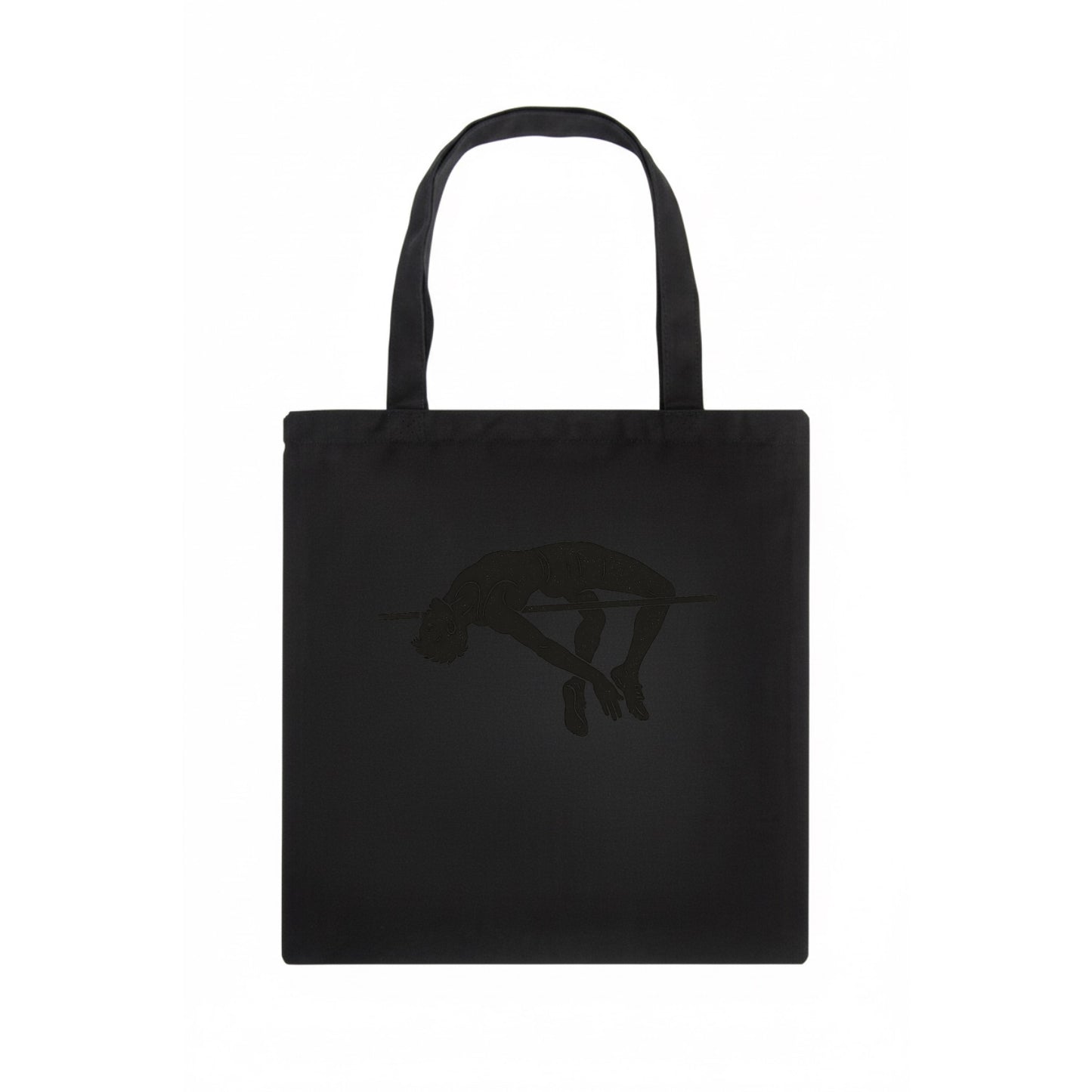 High jumper arching over bar - Tote Bag - dark