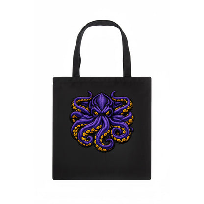 KRAKEN TENTACLES - sea monster in purple and black , deep sea - Tote Bag - dark