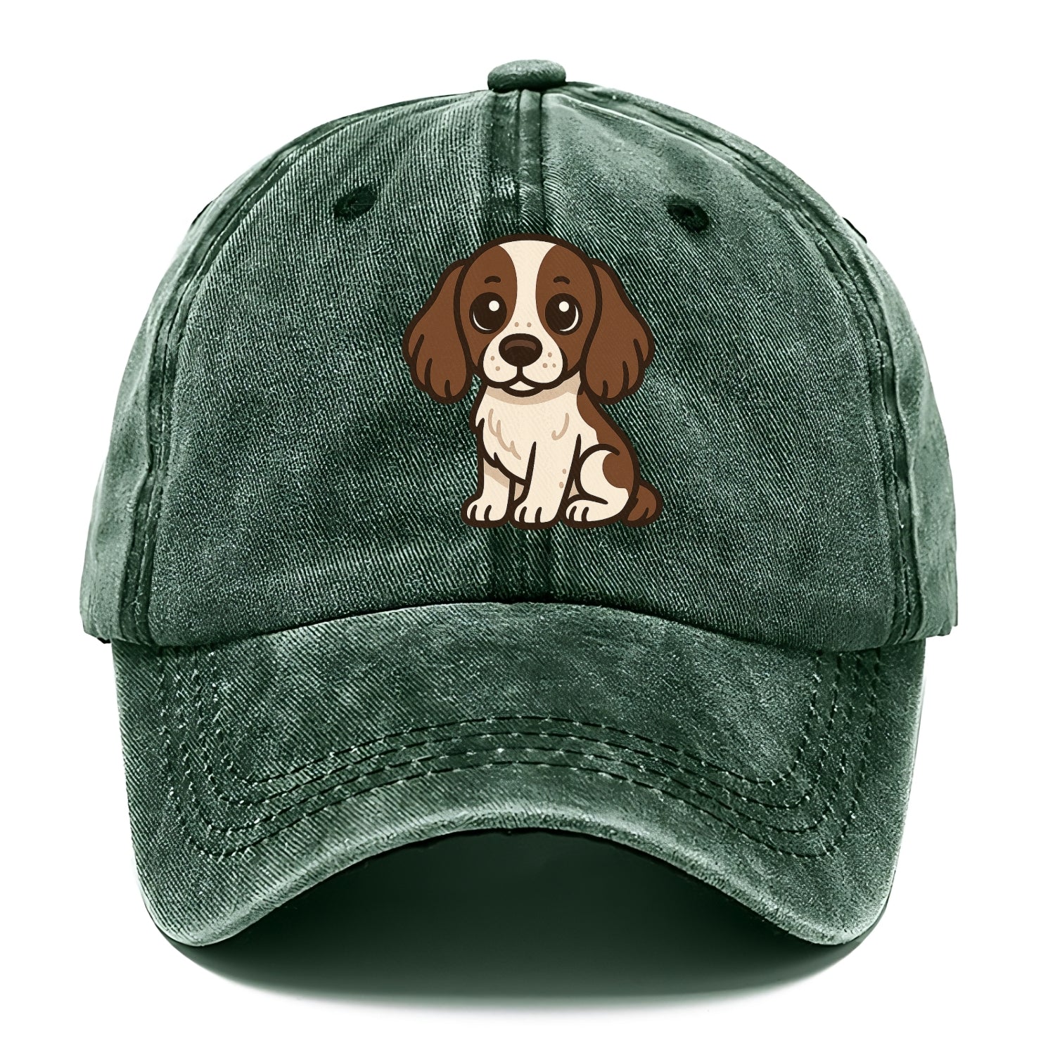 english springer spaniel liver and white sitting pose portrait design Hat