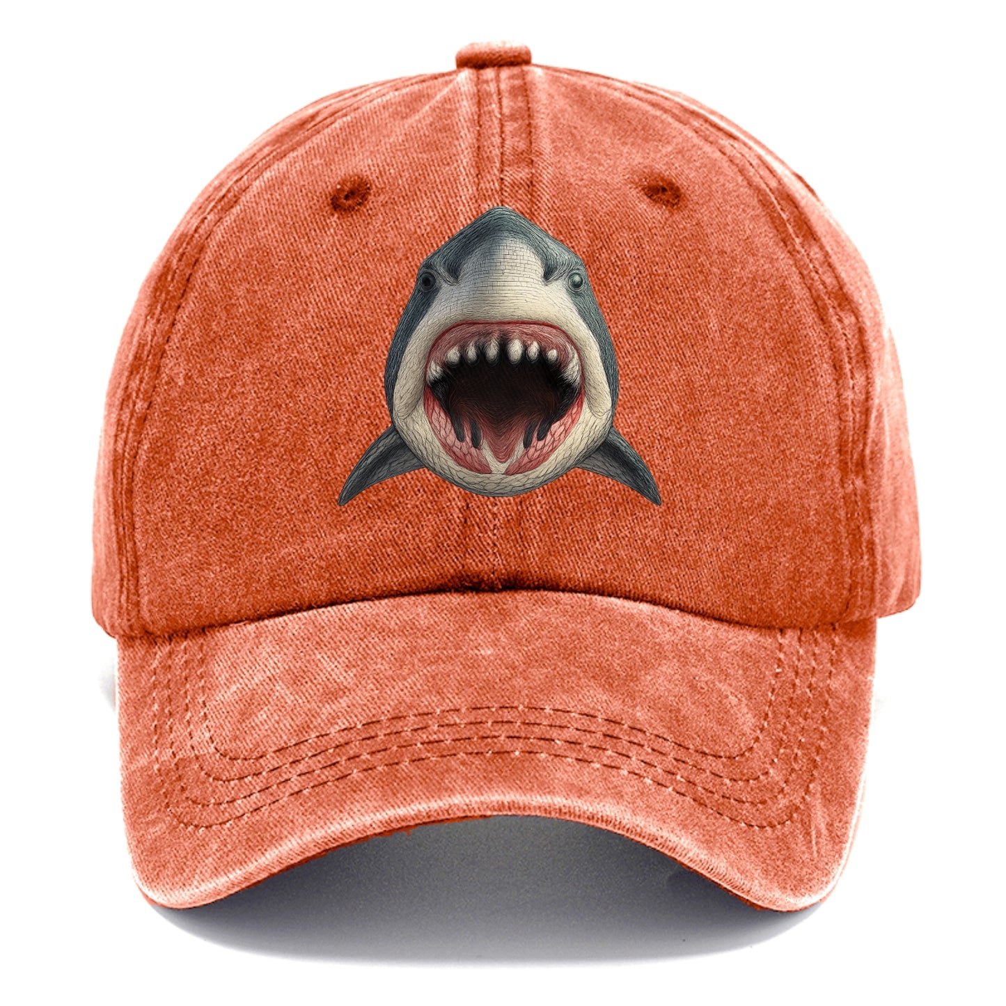 stylized shark maw ready to bite Hat