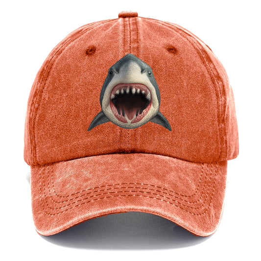 stylized shark maw ready to bite Hat