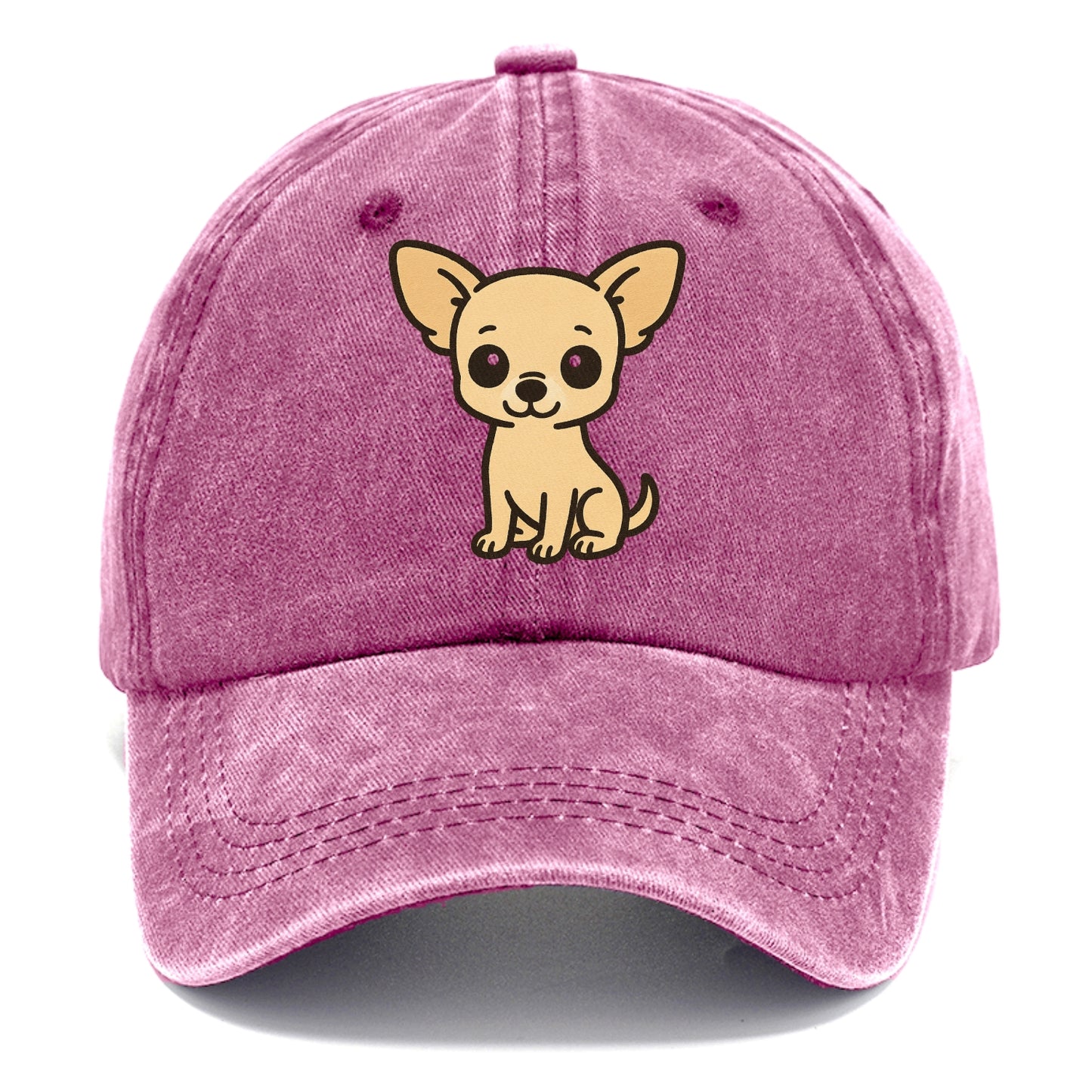 chihuahua cream colored sitting pose portrait design Hat
