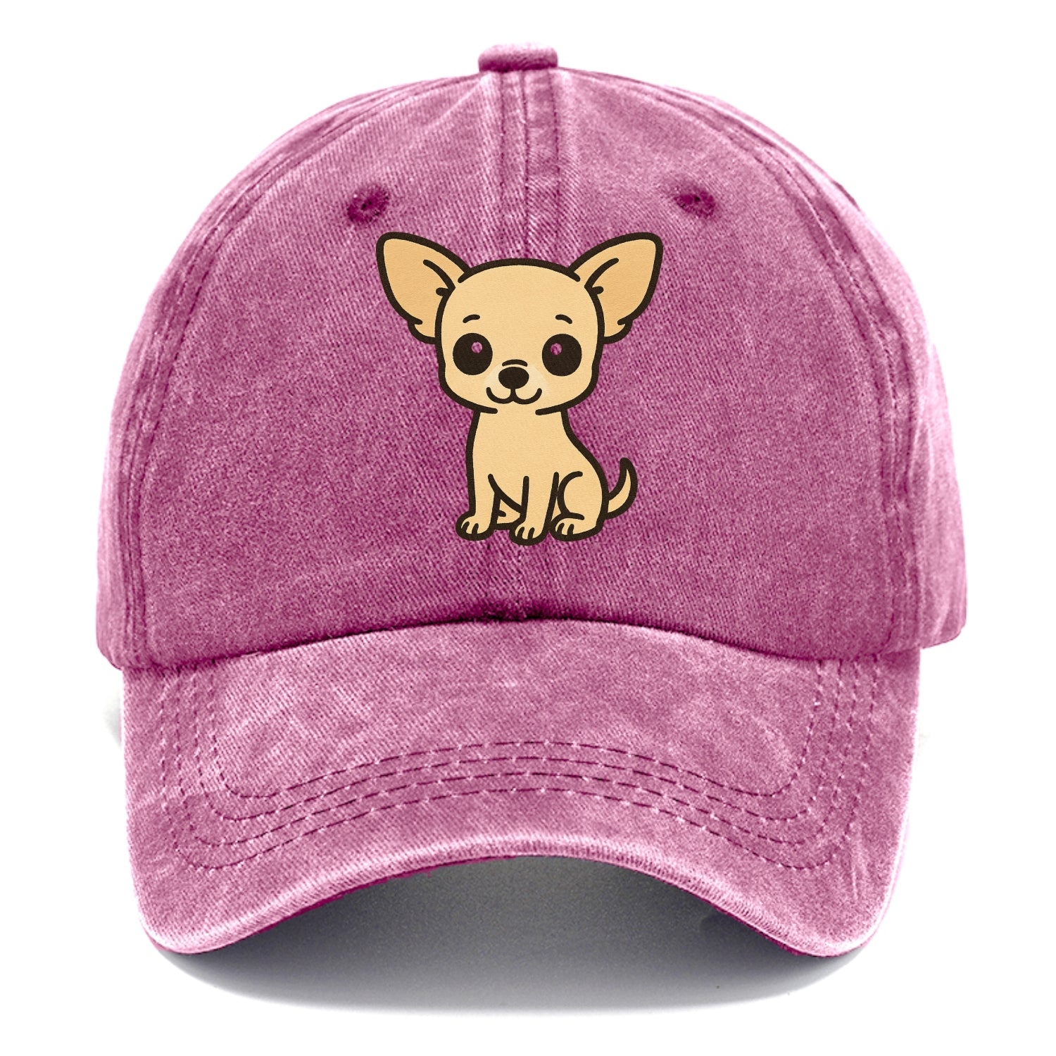 chihuahua cream colored sitting pose portrait design Hat